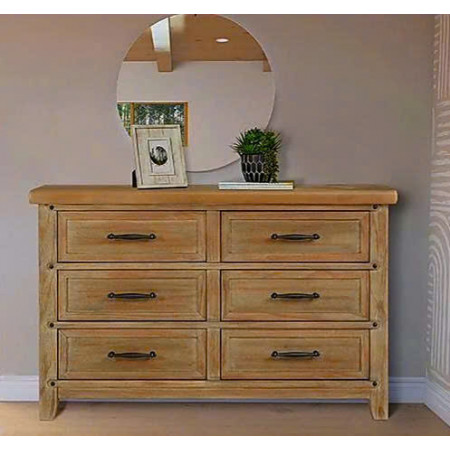 Soho Honey : Tủ Ngang 6 Ngăn Kéo - Màu Mật Ong